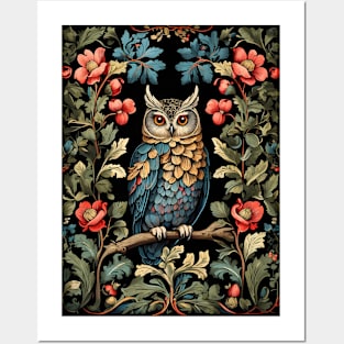 Owl in Forest | William Morris Inspired Art | Nature Artwork Posters and Art